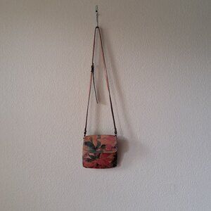 ❤️Patricia Nash 90s Vintage Brown & Red Leather Crossbody Bag